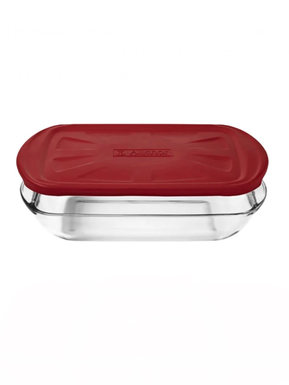 Anchor Hocking Oven Basics Baking Dish with red lid